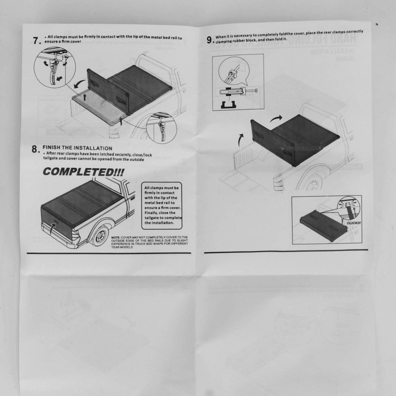 Tri-fold Truck Bed Tonneau Cover Universal Replacement Parts Rear Front