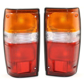 Garage-Pro Tail Light Lamp Set Assembly Compatible With 1984-1988 Toyota Pickup, 1984-1989 4Runner, Black Trim With Bulb Driver and Passenger Side