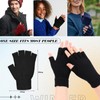 VEGCOO 4 Pairs Half Finger Gloves, Winter Knit Fingerless Gloves