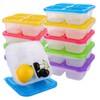 DAJAVE 10 Pcs Snack Boxes, Lunchables Container 4 Compartments Snack