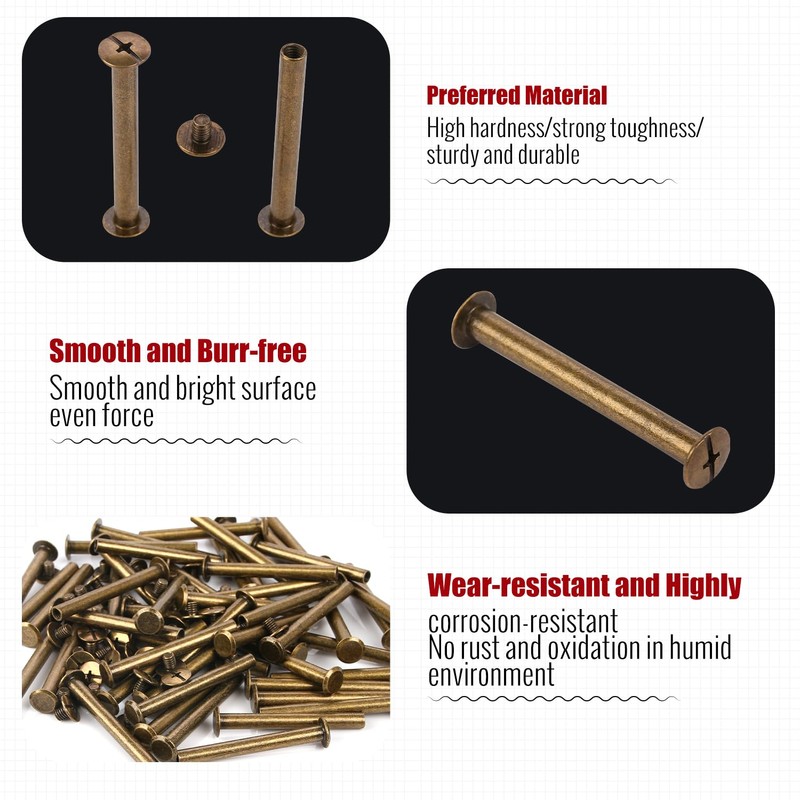 Chicago Binding Screws - 5mm x 45mm Binding Posts -