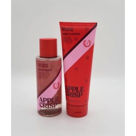 Victoria's Secret Pink Apple Crisp Body Mist Spray & Body Lotion New Set of 2