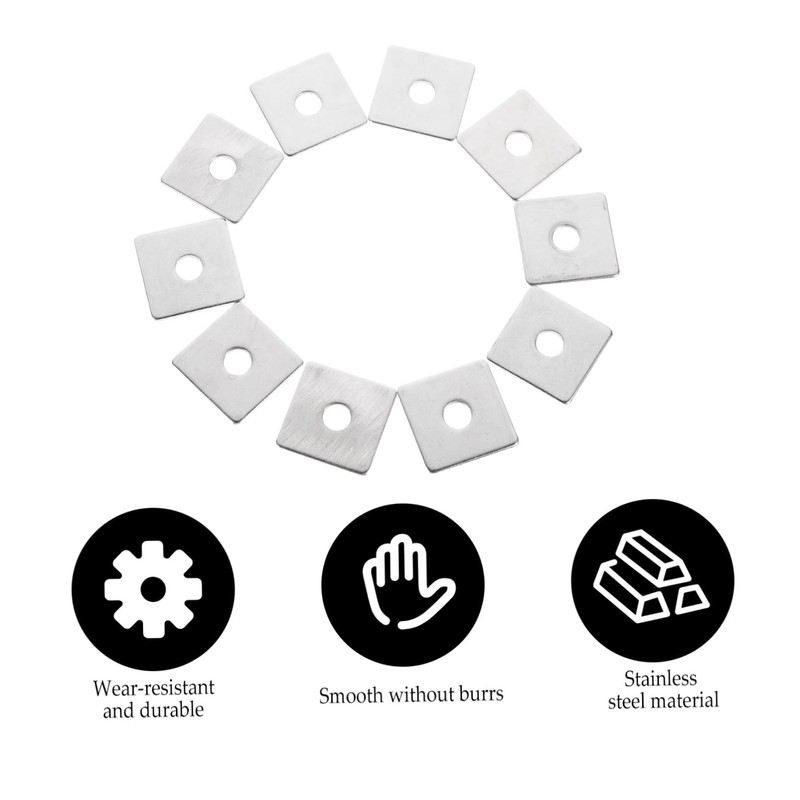 OUNONA 10 Pack Square Washers Set Flat Stainless Steel Washers