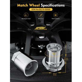 MIKKUPPA - Juego de tuercas de bloqueo de rueda M12x1.5 antirrobo de repuesto para Toyota Camry 2003-2022, Highlander 2008-2022, 2002-2023 Lexus RX350 IS250 ES350 NX200T OEM: 00276-0090