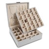 Frebeauty Earring Organizer Classic Jewelry Box 50 Slots Double Layer