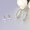 CiNily 2 Pairs Hoop Earring Set for Women Blue Opal