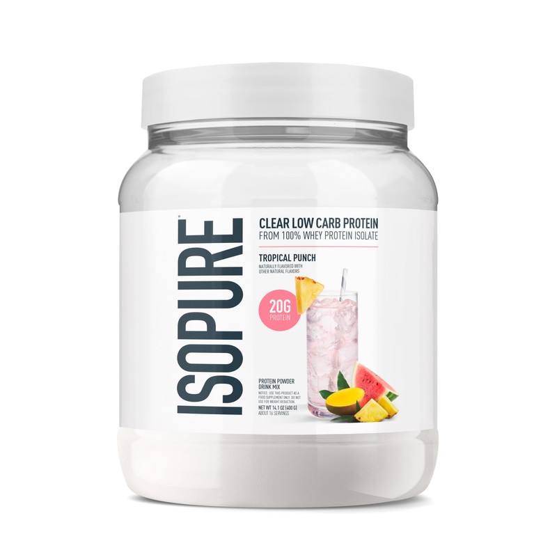 Isopure Clear Whey Isolate Protein Powder, Lactose Free, Gluten Free,