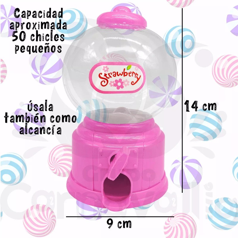 Grupo Carnavallia Mini Chiclera Bola Maquina Dispensadora Alcancía 15cm