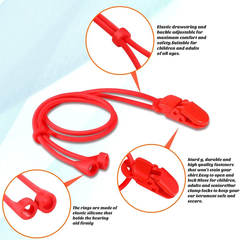 BBTO 4 Pcs Hearing Aid Clips for Seniors Adults to