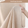 Awellife Beige Linen Style Shower Curtain Set with 12 Durable