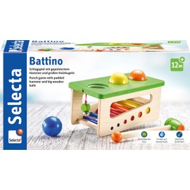Selecta 62017 Battino wooden punch game, 22 cm, multi-coloured