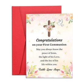 Easter Basket Stuffers First Communion Gifts for Girls First Communion Gifts for Boys, First Communion Card, First Communion Cards Girl Boys Confirmation Baptism Catholic Christian Gifts Proposal