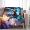 Funny Cat Blanket Fleece Soft Warm Plush Cat Shark Space
