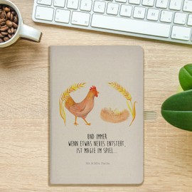 Mr. & Mrs. Panda DIN A5 Cotton Notebook Chicken Pride, Gift, Sketchbook, Journal, Writing Book, Birth, Farmer, Pregnancy, Chickens