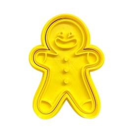 The Cookie Cutter Hub Gingerbread Man with Smile Cookie Cutter and Matching Embosser for Cookies Biscuits Clay Baking Decoration