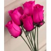 Hot Pink Bunch of 8 Closed Bud Wooden Roses for