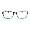 EYE-ZOOM Fashion Designer Two Tone Tortoise Reading Glasses with Spring Hinge Comfort Fit for Men and Women Choose Your Magnification, Light Blue, 3.50 Strength