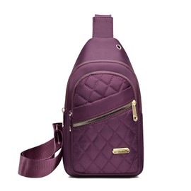 Long Keeper Small Sling Bag Women Cross body Chest Bag Casual Shoulder Backpack Travel Hiking Sling Rucksack Fashion Handbag Daypack for Women Ladies Girls (Purple)