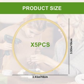 Fulushouxi Set of 5 Dream Catcher Rings Set, Wooden Rings for Crafts, Bamboo Flower Wreath, Macrame Rings for DIY Dream Catcher, Wedding Wreath, Wall Hanging Decoration (5 Pieces - 20 cm)