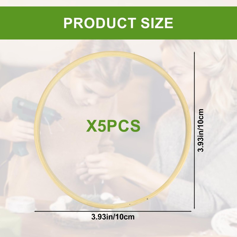 Fulushouxi Set of 5 Dream Catcher Rings Set, Wooden Rings