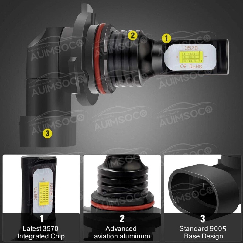 AUIMSOCO HB4 9006 LED Car Light Bulbs 6500K Conversion Kit