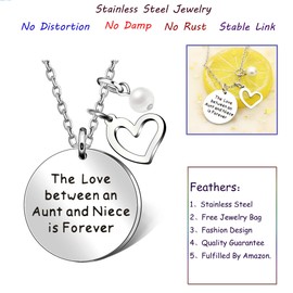 Aunt Niece Pendant Necklace Family Gifts Love Heart Pearl - The Love Between An Aunt And Niece Is Forever
