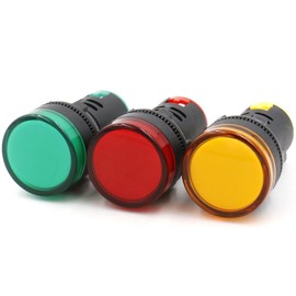 Baomain LED Indicator Pilot Light AD16 L22 DC 12V 20mA Green Red Yellow Indicator lamp 3 Pieces