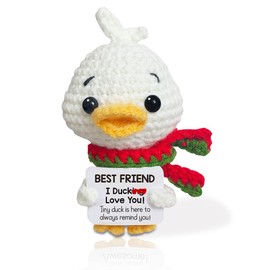 Easter Birthday Gifts for Bestie Friends gifts for women, I Duck Love You, Funny Inspirational Crochet Animals Gift Emotional Support Crochet Duck Positive Duck for BFF Friendship Unique
