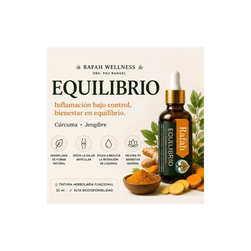Tintura Equilibrio Rafah Wellness Cúrcuma Y Jengibre