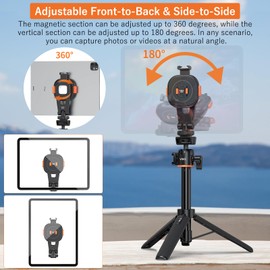 VRIG Tripod Mount Adapter for iPad, Magnetic Quick-Release Adapter Compatible with Smartphones and Tablets, 1/4" Thread & Cold Shoe Interface for Tripods, Cameras, Monopods, Handles, MG-03L