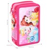 TDL Princess Pencil Case, 3 Zips, Assorted Stationery, 21 x
