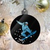 Snowboarder on Black Acrylic Christmas Tree Holiday Ornament