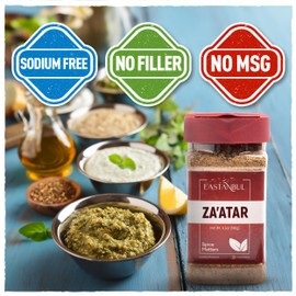 Sumac and Zaatar Set, Sumac Spice 6.4oz + Zaatar Spice 6.4oz, Twin Pack, Essential Duo, Za'atar Seasoning for Breads, Salads, Meats, Hummus, Ground Sumak and Zatar