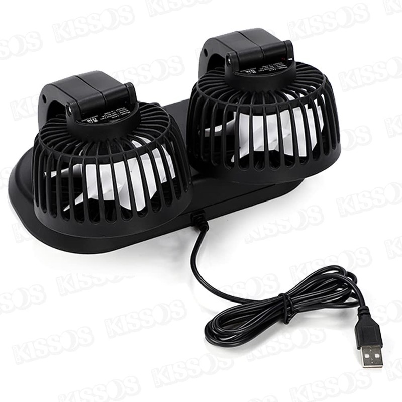 Twin Fan Car USB Circulator 360 Degree Rotation Car 12V
