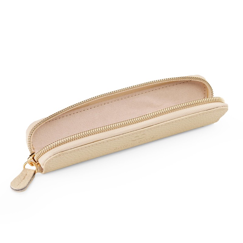 Antony Olivier Real Leather Pencil Case | White Pen Pouch