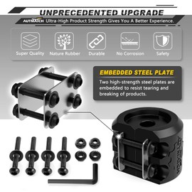 AUTMATCH Winch Cable Hook Stopper (1 Pack), Silicone Rubber Winch Stopper for Wire & Synthetic Rope, Winch Line ATV UTV, Shock Absorbent, Prevent Pulling Bounce and Abrasion, Black