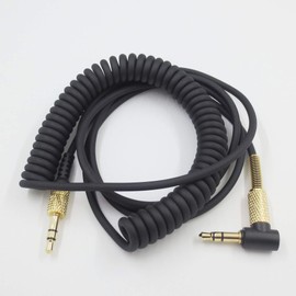 Yaowanguan Audio Cable for Marshall Major IV 4, Major 2 II, Monitor Mid BT Headphones, Replacement 3.5 mm to 3.5 mm Coiled Cable (1.25 m/4.1 Feet, Extend to 1.8 m/5.11 Feet, Black)