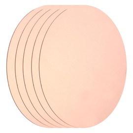 sourcing map 5 Pcs Round Copper Plate, 100mm (3.94") Dia 0.8mm(0.03") Thickness T2 Pure Copper Plates for Crafts, DIY, Electrical Repairs, Industrial Use