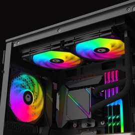 ID-COOLING NO-12015-XT-ARGB Case Fan 15mm Thickness PWM Fan ARGB Lighting for Radiator/CPU Cooler/Computer Case