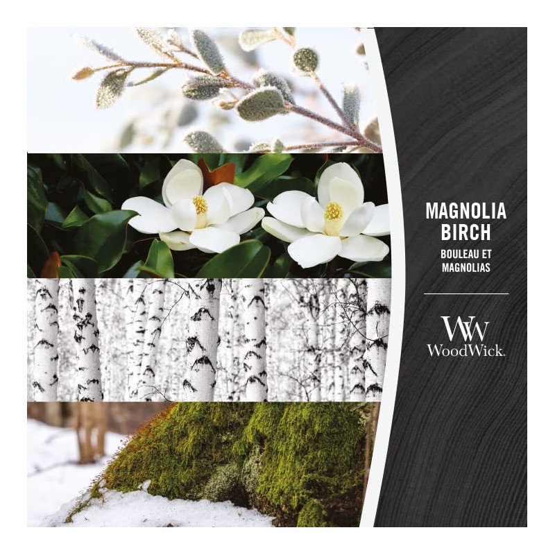 WoodWick Medium Hourglass Candle, Magnolia Birch - Premium Soy Blend