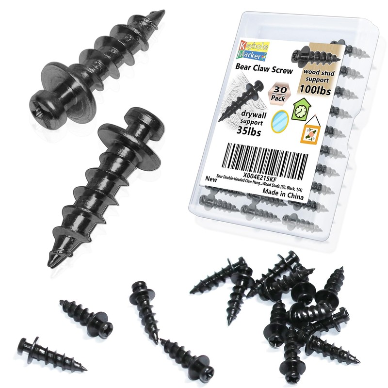 Bear Double Headed Claw Hanger Screws - Ideal for Picture