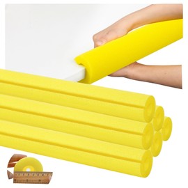 Hanaive 6 Pcs Pre Slit Clamp Foam Protection Insulation Foam Tubes for Padding Jumbo Pool Noodles Foam Large Foam Tube for Swimming Floating Craft Projects Padding Bumper(40 x 2.4 x 0.6 Inch,Yellow)