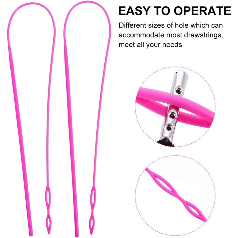 Hsthe Sea 9Pcs Drawstring Threader Plastic Bodkin Threader Sewing Loop