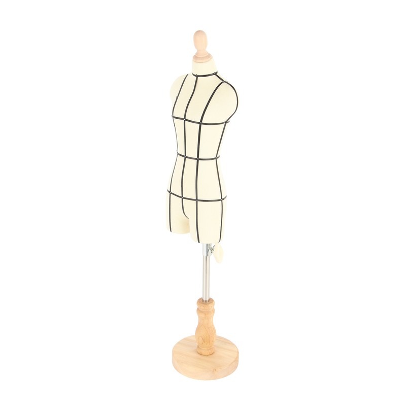 Miniature Dress Form with Stand Wood Base Sewing Mannequin Body