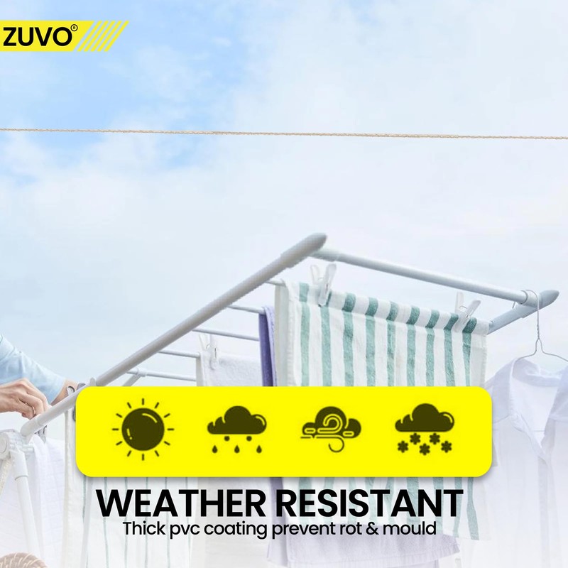 Zuvo 50M Outdoor Washing Line – Heavy-Duty Polyester Clothes Line