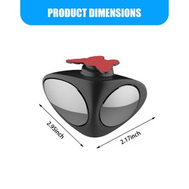 Flygun 2 PCS Car Blind Spot Mirror, Double-side Rearview Mirror Visible Front Wheel Blind Spot Double Curvature Mirror Double-sided Mirror, Clear Vision Accessory, Fits for Most Car Models (Black)