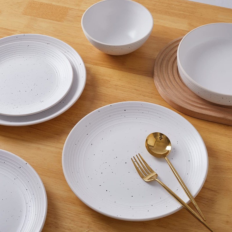 Stone Lain Lauren Stoneware Dinnerware Set, 16-Piece Service for 4,