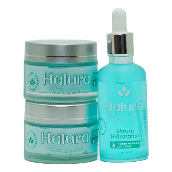 Paquete De Aniversario Halura (2cremas+1sérum) Todo Tipo De Piel Día/noche