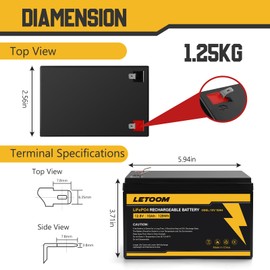 12V 10Ah LiFePO4 Battery 2000+ Deep Cycle Rechargeable Lithium Battery Power Solution for Solar/Wind, UPS, Scooters, Lighting, Power Wheels, Fish Finder with 10A BMS (12v10ah 1 Pack)