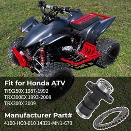 M MATI Camshaft Cam Shaft & Timing Gear Sprocket for Honda TRX300EX 1993-2008 TRX300X 2009 TRX250X 1987-1992 14100-HC0-010 14321-MN1-670